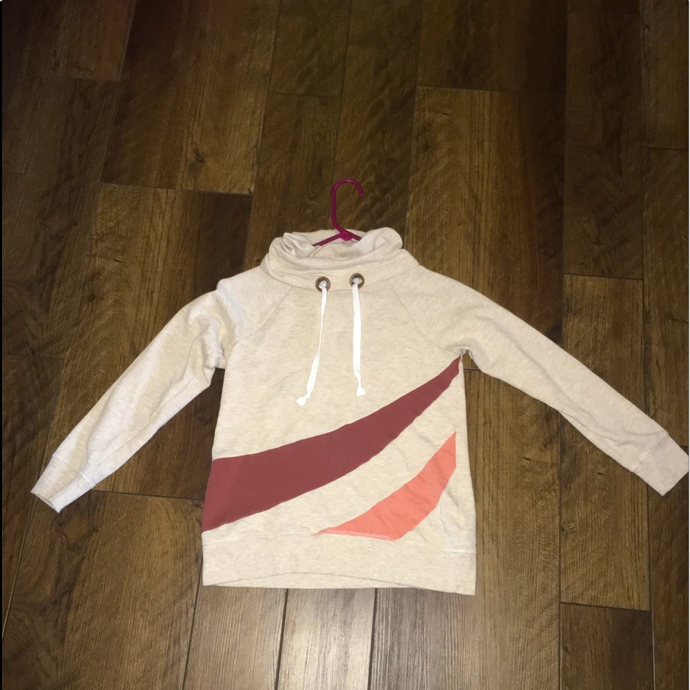 sweatshirt, no hood, turtle neck, fuzzy on the inside.